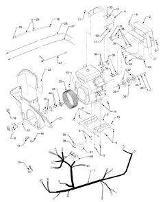 Driveshaft And Engine Connections Diagram and Parts List for GT3100 14A671010-14B671710 Cub Cadet Lawn Tractor